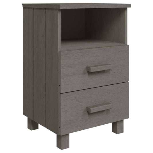 Mesita De Noche Hamar Madera Pino Maciza Gris Claro 40x35x62 Cm_0