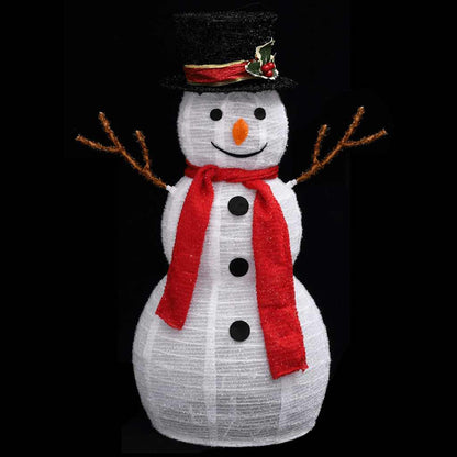 Vidaxl Muñeco De Nieve Decorativo De Navidad Con Led Tela Lujosa 60 Cm_4