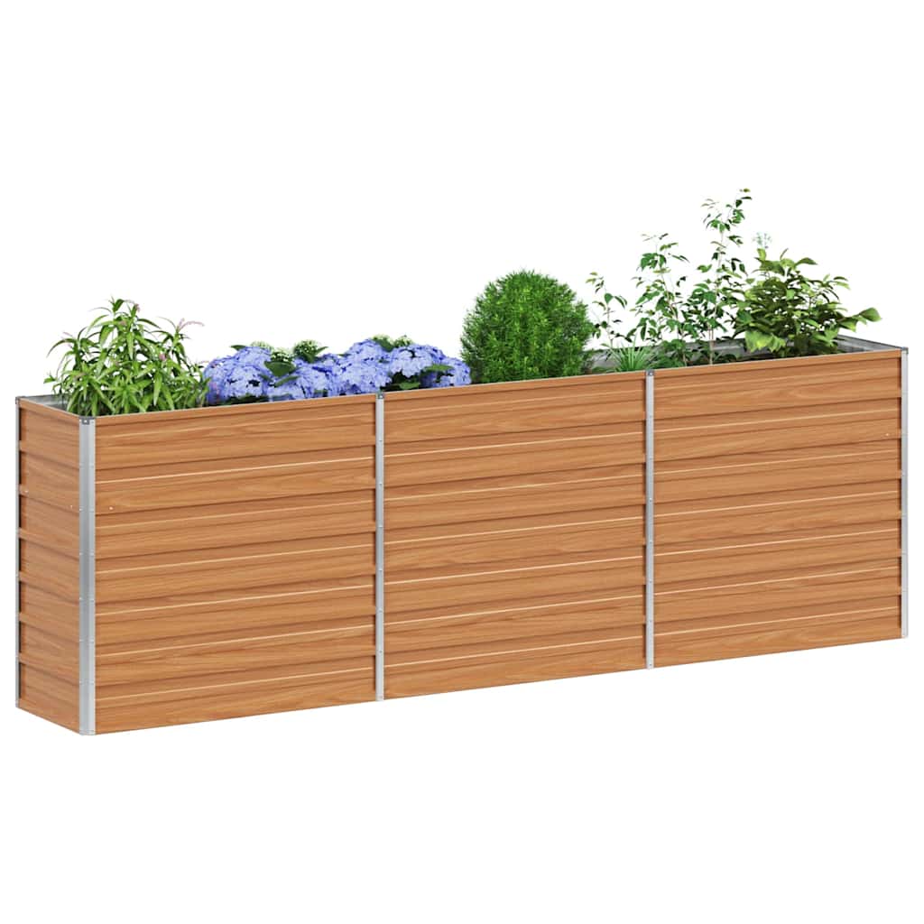 Arriate Elevado Marrón Claro 240 X 40 X 77 Cm Acero Galvanizado_2