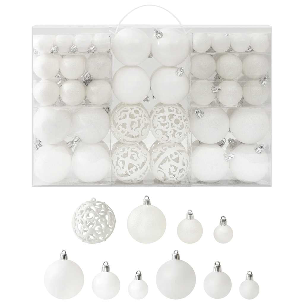 Vidaxl Juego De Bolas De Navidad 100 Piezas Blanco_0