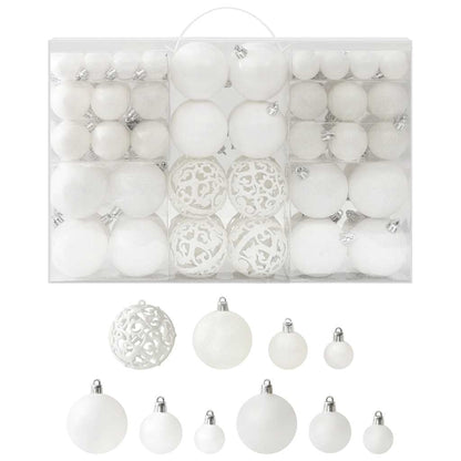 Vidaxl Juego De Bolas De Navidad 100 Piezas Blanco_0