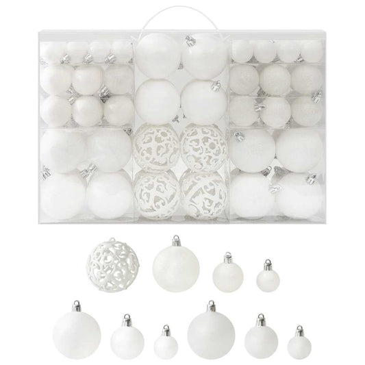 Vidaxl Juego De Bolas De Navidad 100 Piezas Blanco_0