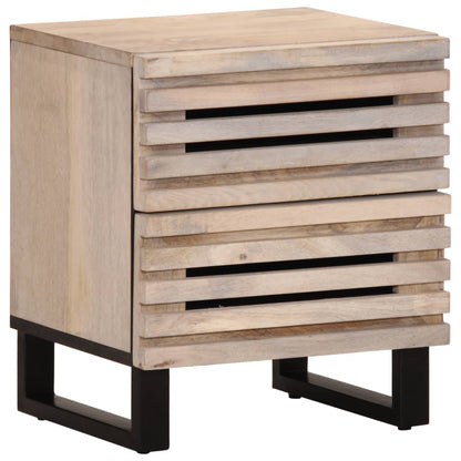 Mesitas De Noche 2 Uds Madera De Mango Blanqueado 40x34x46 Cm_0