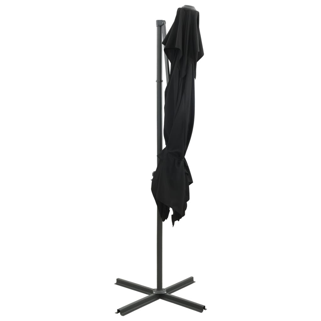 Vidaxl Sombrilla Jardín Voladiza Con Cubierta Doble Negro 250x250 Cm_3
