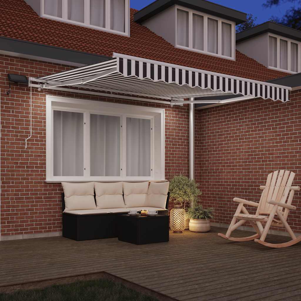 Toldo Retráctil Manual Con Led Antracita Y Blanco 300x250 Cm_2