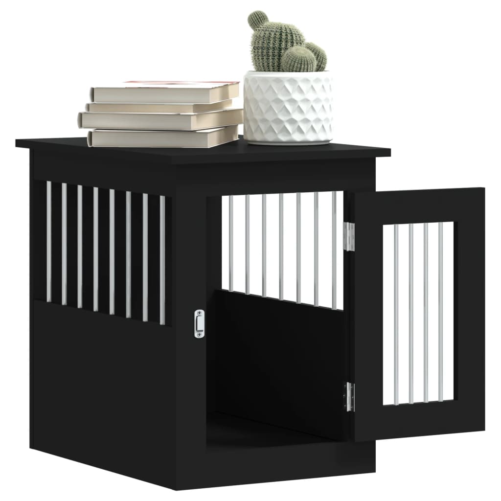 Jaula Para Perros Madera De Ingeniería Negro 45x62x59 Cm_4