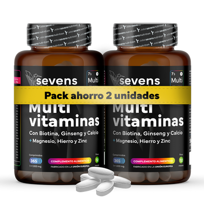 Pack 2x Multivitaminas Sevens Nutrition. Energía, Inmunidad Y Bienestar._0