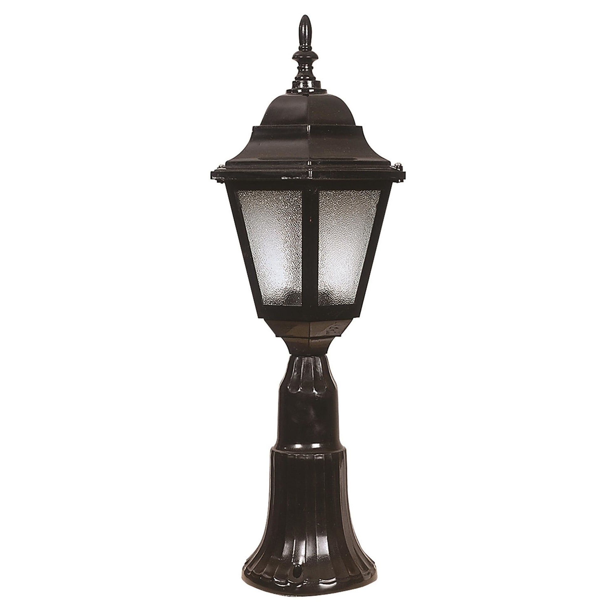 Aplique De Suelo Faro Para Exterior, Abs , Negro, 23x23x60, Casquillo E 27 Max 60 W_0