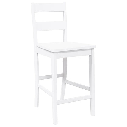 Taburetes De Bar 2 Uds Madera Maciza Blanca Caucho_2