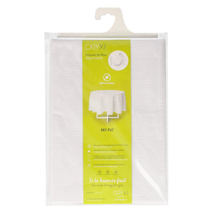 Mantel Hule Muleton Redondo Blanco Impermeable Antimanchas Pvc Ø 140 Cm. Uso Interior Y Exterior_2