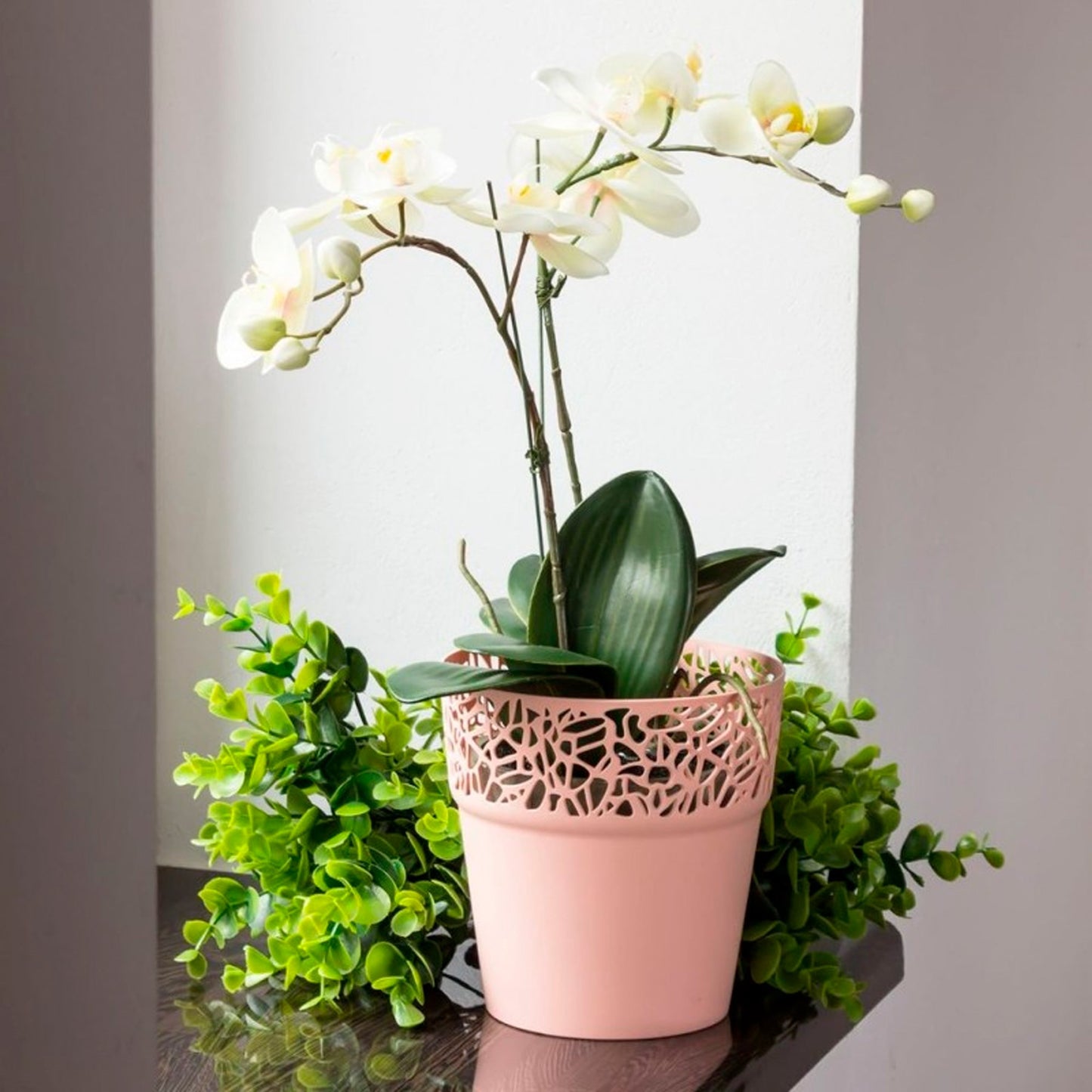 Maceta De Plastico Tree En Color Mocca 17,5 (largo) X 17,5 (ancho) X 17,9 (alto) Cm_2