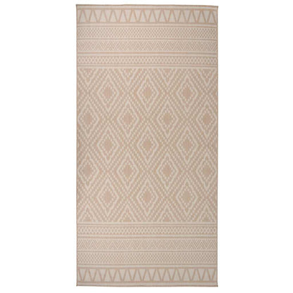 Alfombra De Exterior De Tejido Plano Rayas Marrones 100x200 Cm_1