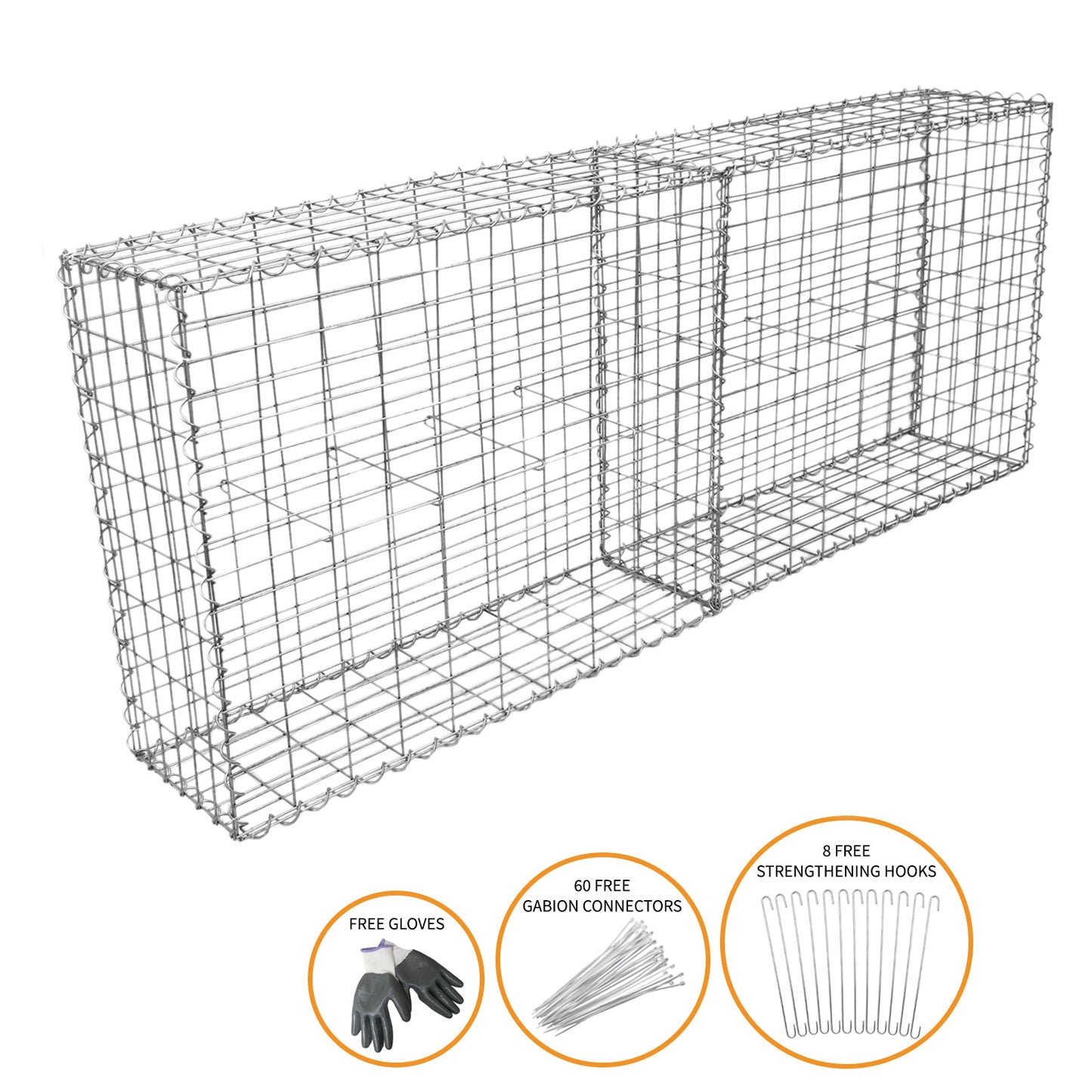 2 Cestas De Gaviones Para Exterior Jaulas Para Decoración 100 X 95 X 30cm_1