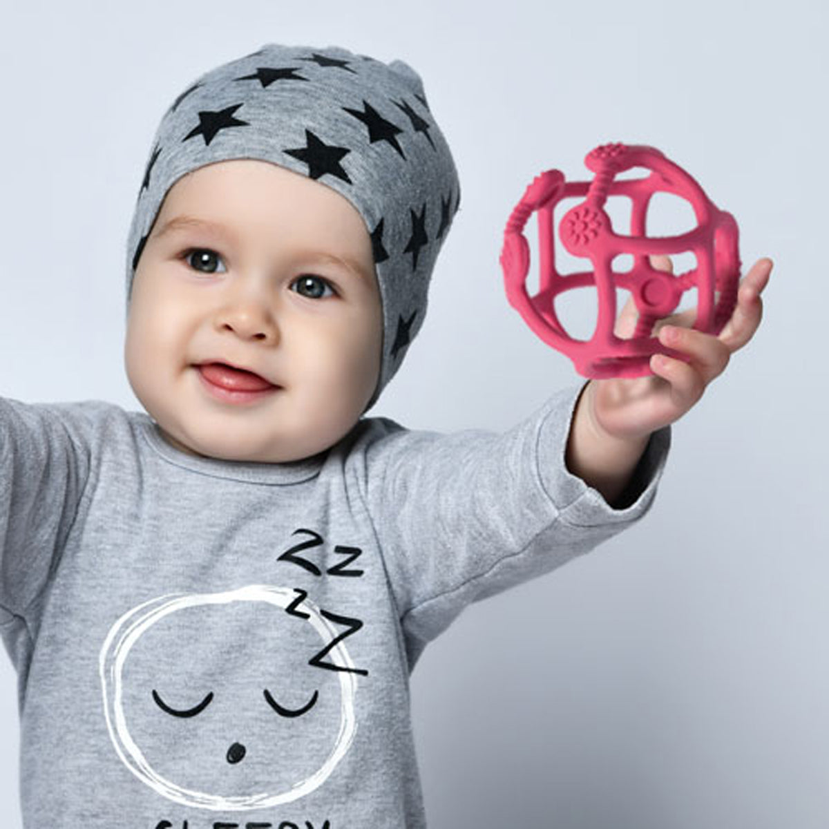 Mordedor De Silicona Pelota Ergonomica Fuscia