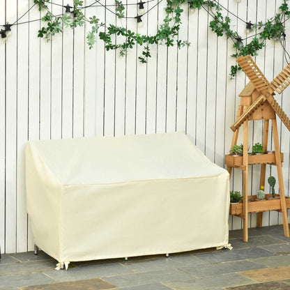 Outsunny Funda Protectora Banco 2 Plazas 140x84x56/94 Cm Tela Oxford 600d Crema_1