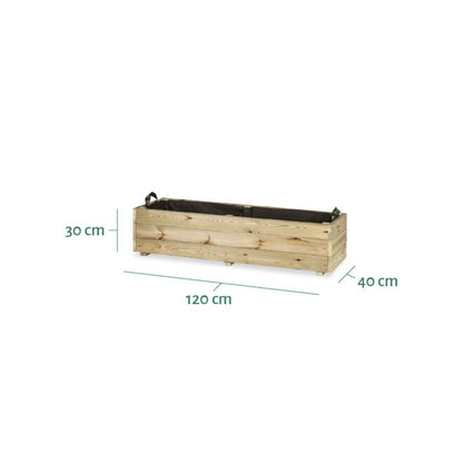Jardinera rectangular Ghio 120x40x30 Hortalia