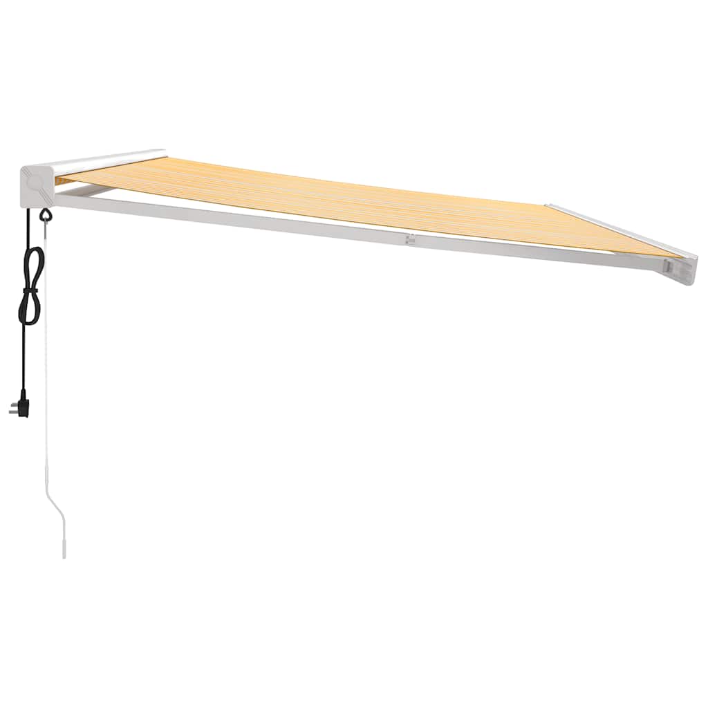 Toldo Retráctil Aluminio Y Tela Amarillo Y Blanco 4,5x3 M_4