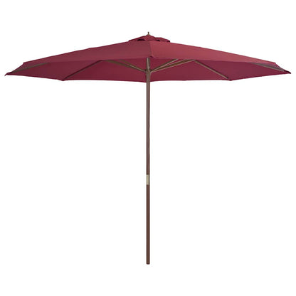Vidaxl Sombrilla De Jardín Con Palo De Madera 350 Cm Burdeos_0