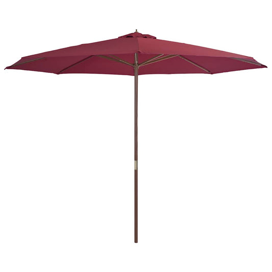 Vidaxl Sombrilla De Jardín Con Palo De Madera 350 Cm Burdeos_0