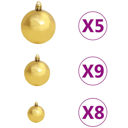 Vidaxl Árbol De Navidad Artificial Con Luces Y Bolas Verde 65 Cm_4