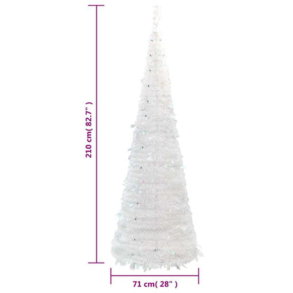 Vidaxl Árbol De Navidad Artificial Desplegable 200 Led Blanco 210 Cm_2