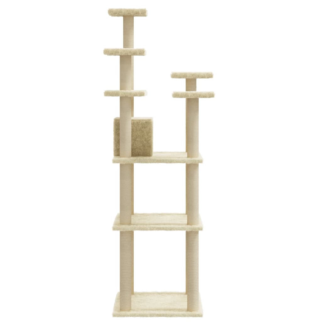 Vidaxl Rascador Para Gatos Con Postes De Sisal Crema 171 Cm_5