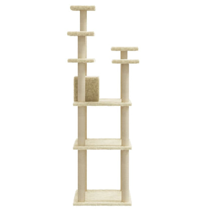 Vidaxl Rascador Para Gatos Con Postes De Sisal Crema 171 Cm_5