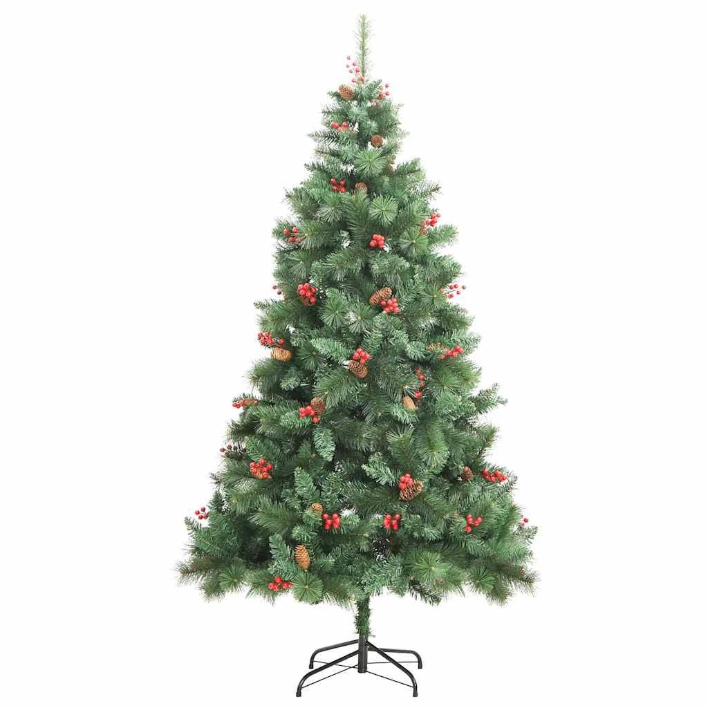 Vidaxl Árbol De Navidad Artificial Con Bisagras 300 Led Y Bolas 210 Cm_4