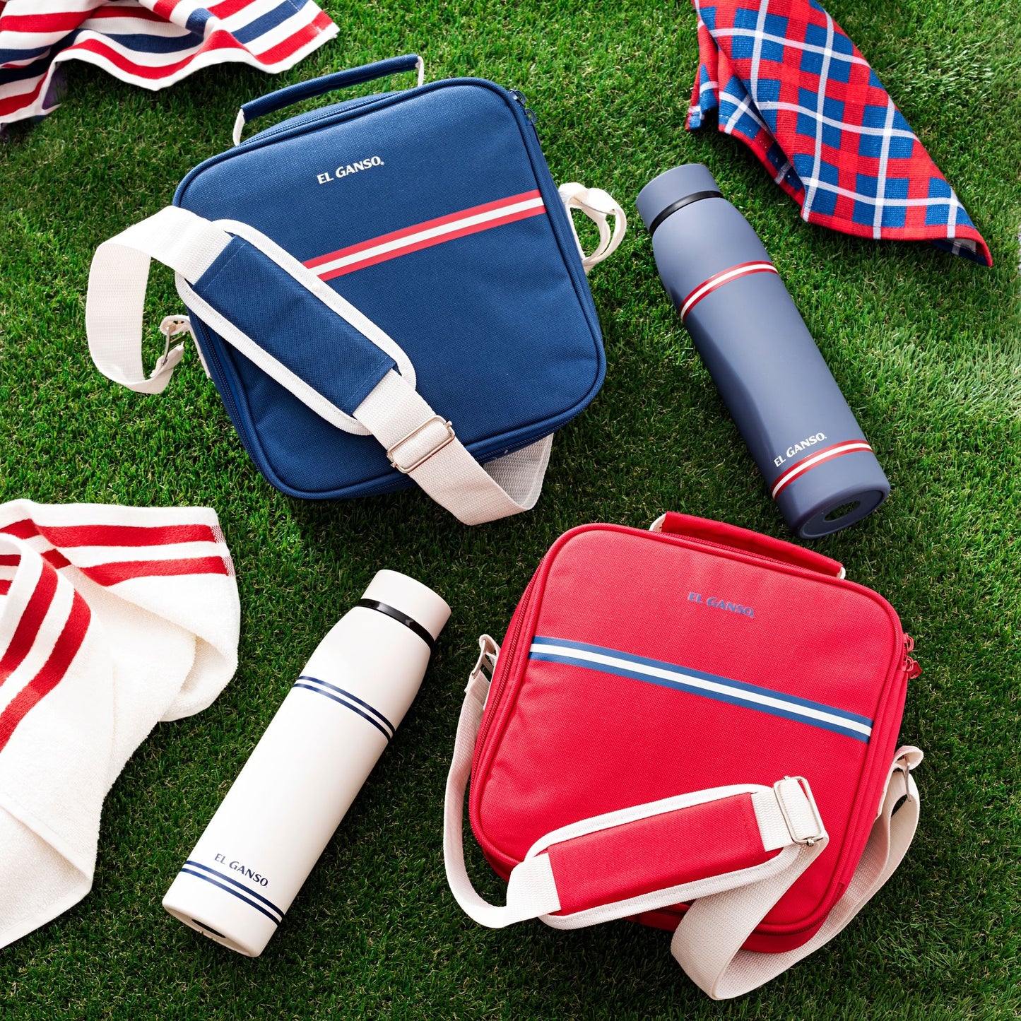 Bolsa De Almuerzo 23x10x23cm En Poliester Color Rojo El Ganso