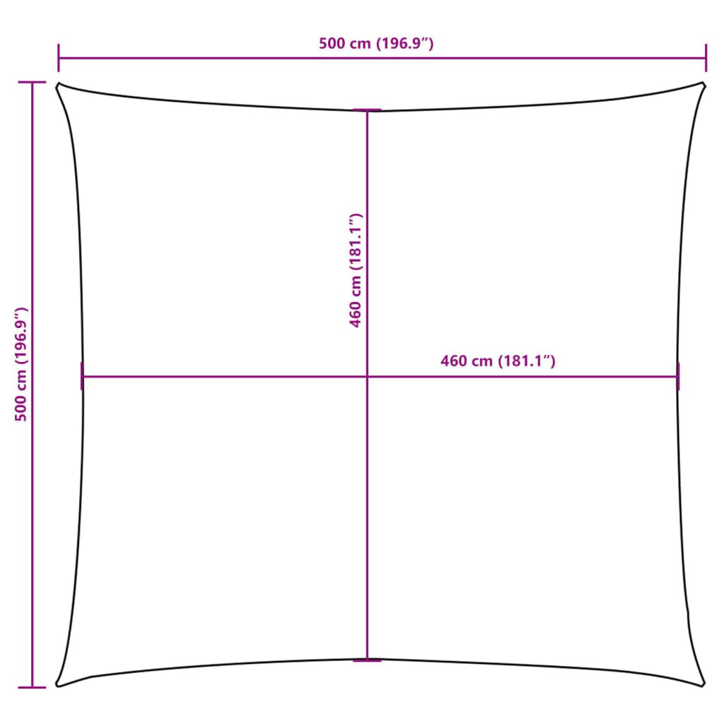 Vidaxl Toldo De Vela Cuadrado Tela Oxford Verde Oscuro 5x5 M_2