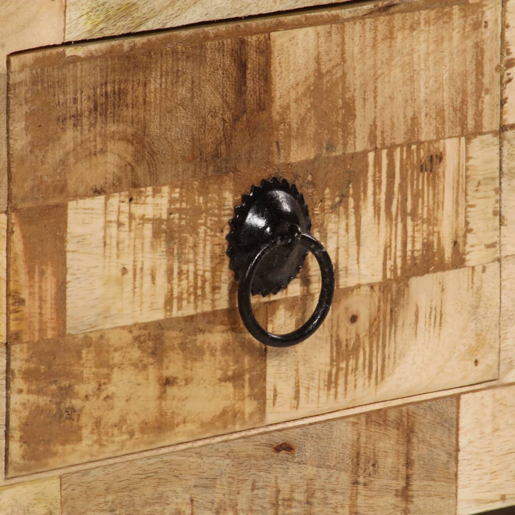 Mesa De Centro De Madera Maciza De Mango 80x40x35 Cm_4