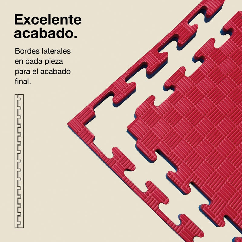 Tatami Puzzle 2cm 100x100cm – Superficie 5 Líneas Rojo/azul Jowy_2