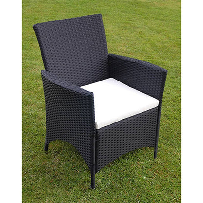 Vidaxl Set Comedor De Jardín 7 Piezas Y Cojines Ratán Sintético Negro_5