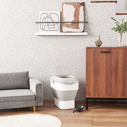 Pawhut Contenedor De Pienso Plegable 25l Con Taza Medidora Cuenco Plegable_1