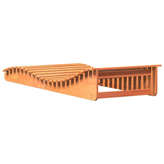 Tumbona De Madera Maciza De Pino Marrón Cera 205x80x31,5 Cm / Vetonek_0