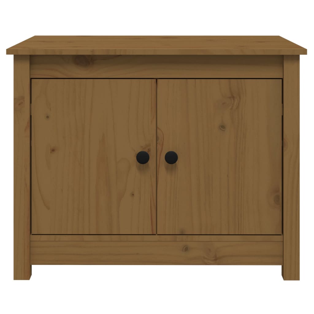 Mesa De Centro De Madera Maciza De Pino Marrón Miel 71x49x55 Cm_4