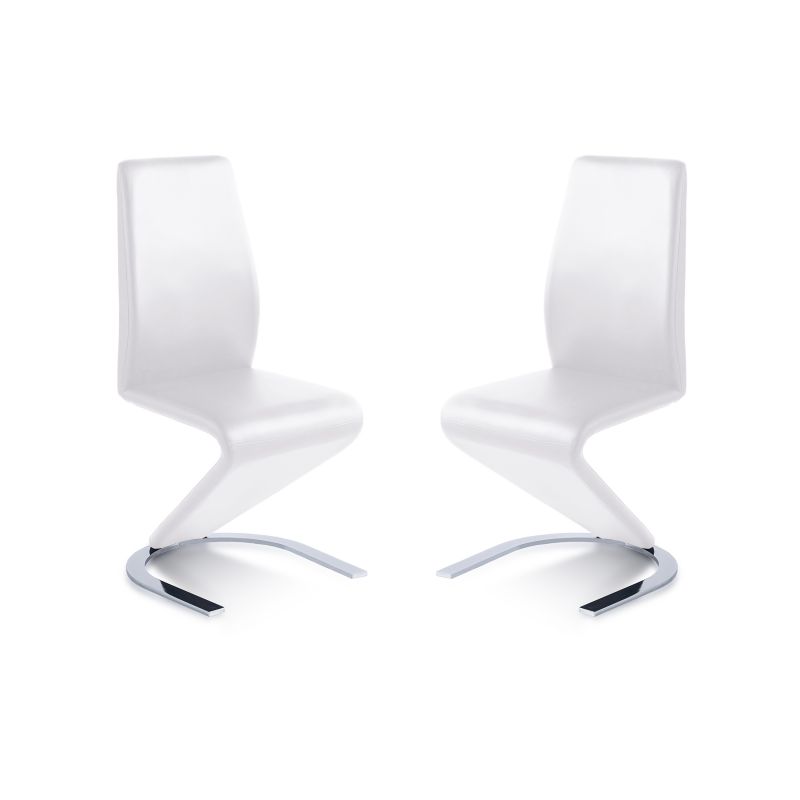 Pack 2 Sillas De Comedor Rin Símil Piel Tejido, Blanco, 58 X 96 X 40,5_1