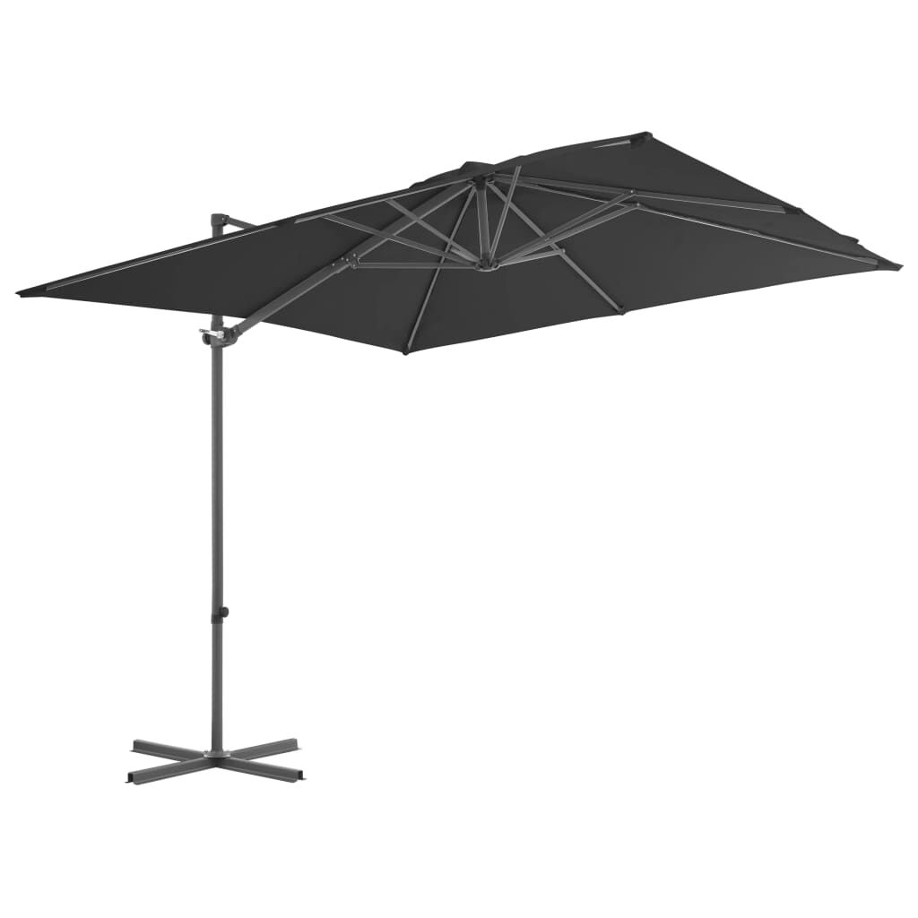 Vidaxl Sombrilla De Jardín Con Base Portátil Gris Antracita_1