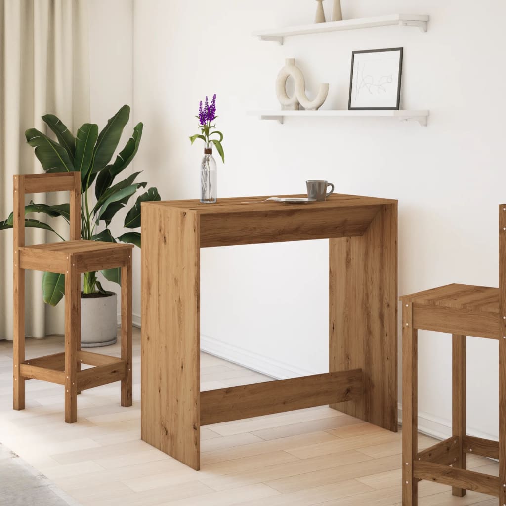 Mesa Alta Bar Madera Ingeniería Roble Artisian 102x50x103,5 Cm_1