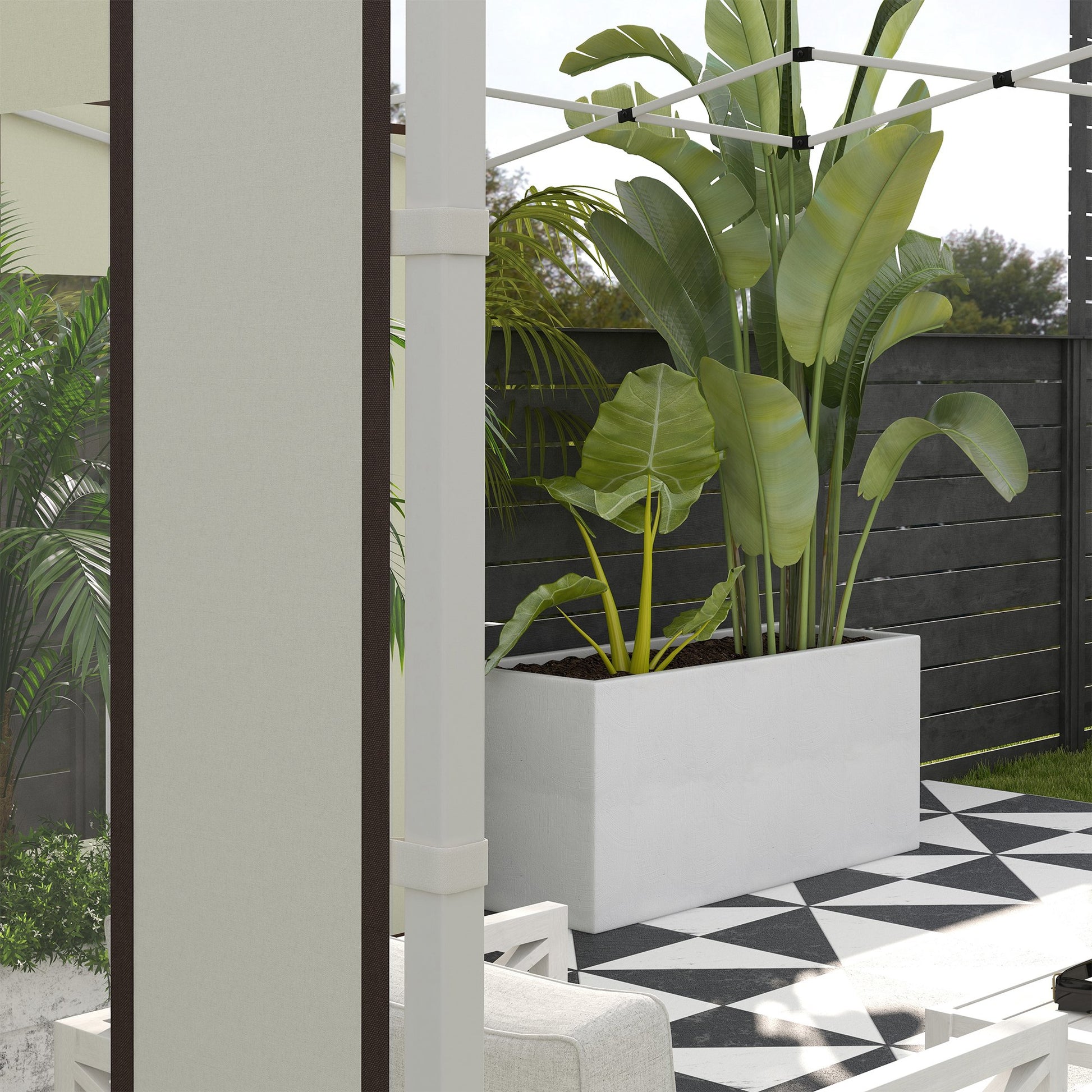 Outsunny Paredes Laterales Para Carpa De 2 Paneles 295x195 Cm Crema_3