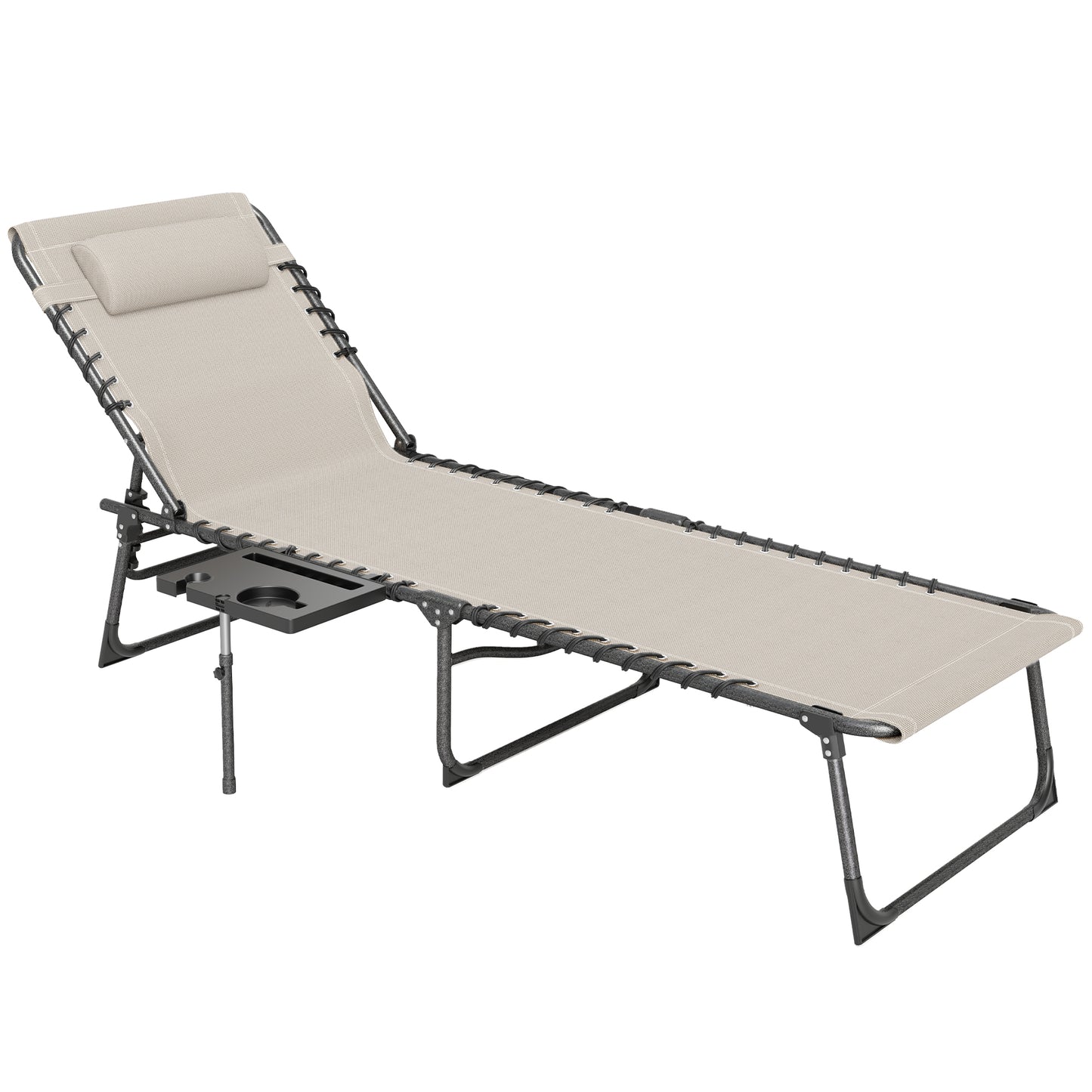 Outsunny Tumbona Plegable Con Respaldo Ajustable Reposacabezas 190x60x31 Cm_0