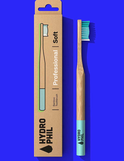 Cepillo dientes bambú profesional suave, color natural/ mar Caribe