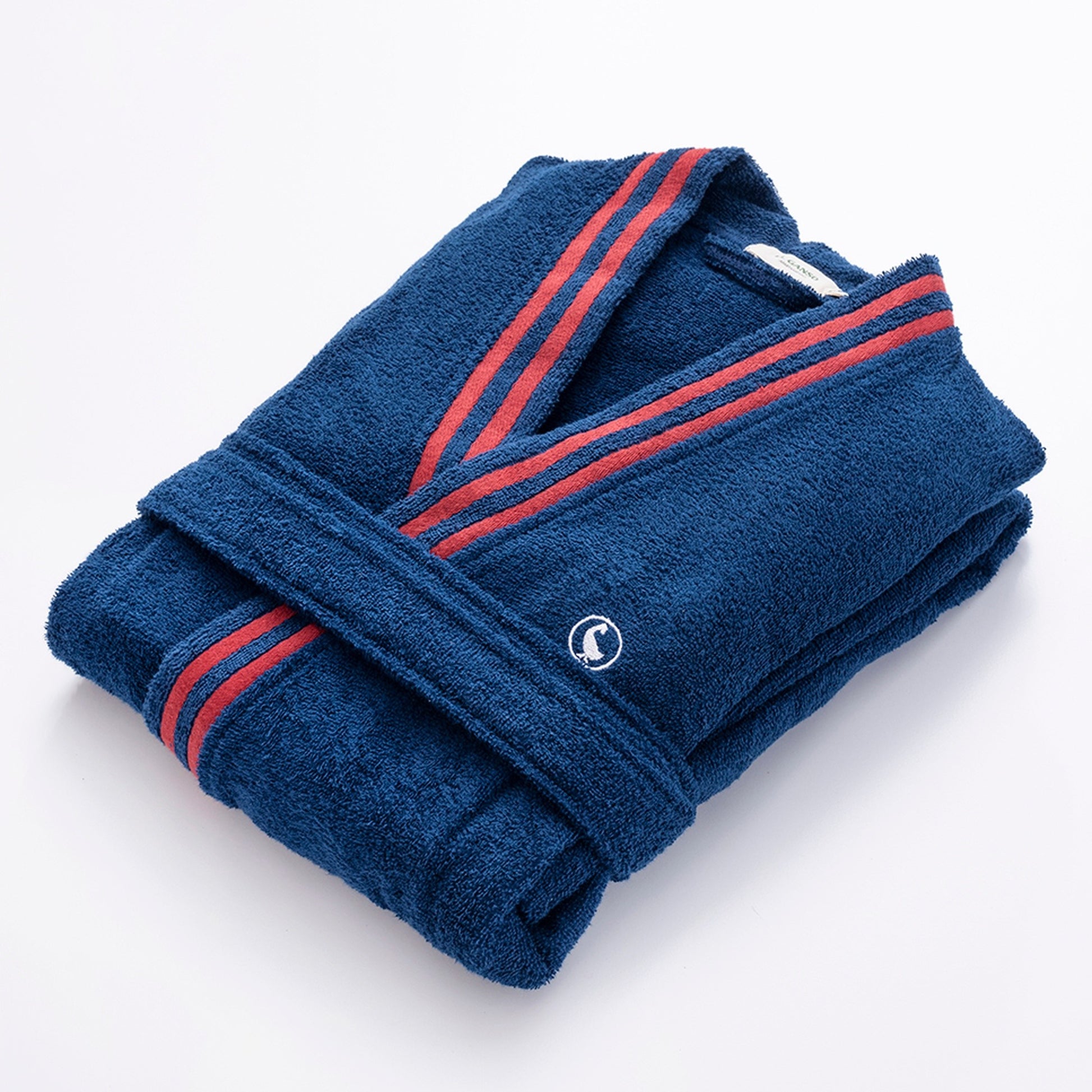 Albornoz Azul Marino S/m 320gsm 100% Algodón Con Logo Bordado El Ganso_4
