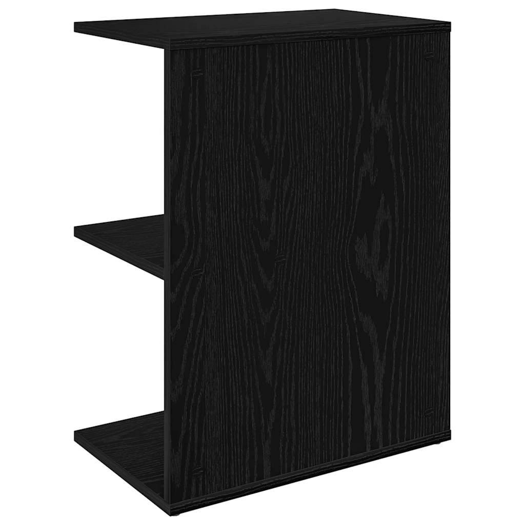 Mesita De Noche Madera De Ingeniería Negro Roble 46,5x29x61 Cm_4