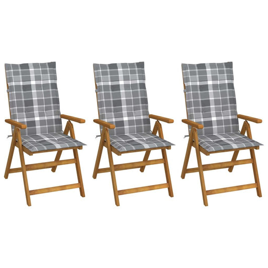 Vidaxl Sillas De Jardín Plegables 3 Uds Y Cojines Madera Maciza Acacia_0