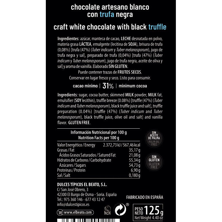 Chocolate Artesano Blanco Con Trufa Negra_1