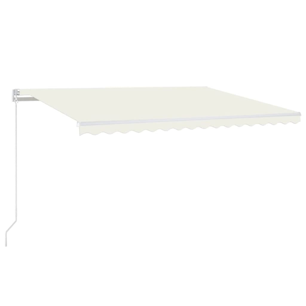 Toldo Retráctil Manual Con Led Crema 450x350 Cm_0