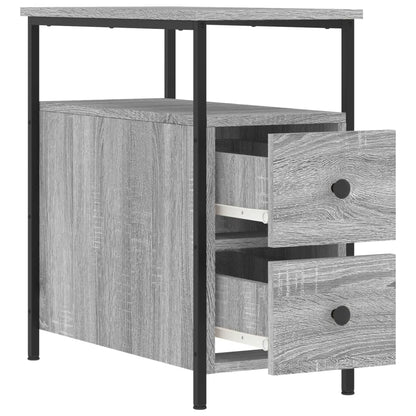 Mesita De Noche Madera De Ingeniería Gris Sonoma 30x60x60 Cm_4