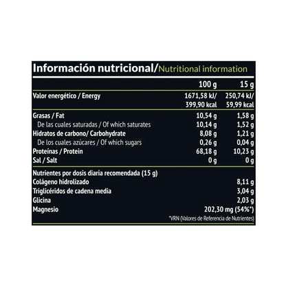 Elixir: Colágeno + Aceite TCM, 450 g Paleobull Elixir Vainilla 450 g