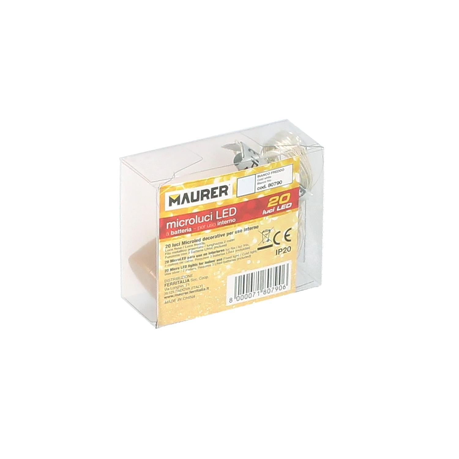 Luces Navidad Guirnalda Led Con Tapon 20 Microled Blanco Frio Ip20. A Pilas 3 Lr44 (si Incluidas)_3